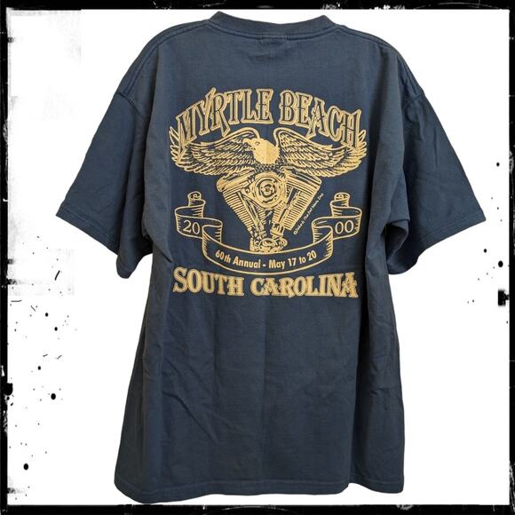Vintage Y2K Myrtle Beach 60th Motorcycle Bike Rally May 2000 Jake Fat Man Shirt - Picture 5 of 7